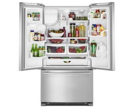 Maytag 36-Inch, 25 Cu. Ft. French 3-Door Refrigerator With Ice And Water - MFI2570FEZ