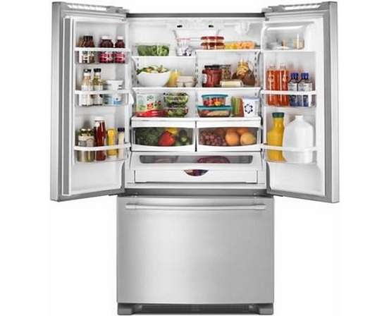 Maytag 36-Inch, 20 Cu. Ft. Counter-Depth French 3-Door Refrigerator With Ice And Water - MFC2062FEZ