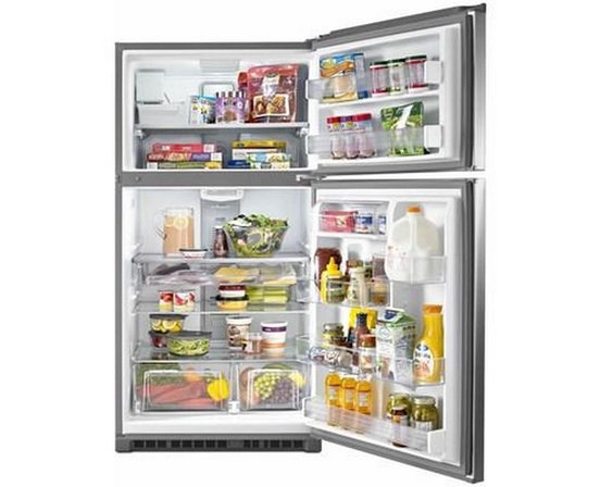 Maytag 33-Inch, 21.2 Cu.Ft. Freestanding Top Freezer Refrigerator With Interior Ice Maker - MRT711SMFZ