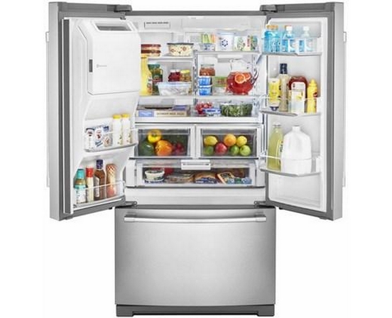 Maytag 36-Inch, 27 Cu. Ft. French 3-Door Refrigerator - MFT2772HEZ