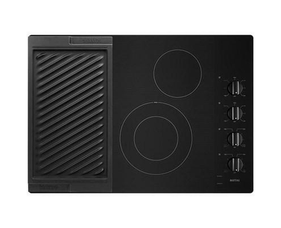 Maytag 30-Inch Built-In Electric Cooktop With Reversible Grill And Griddle - MEC8830HB