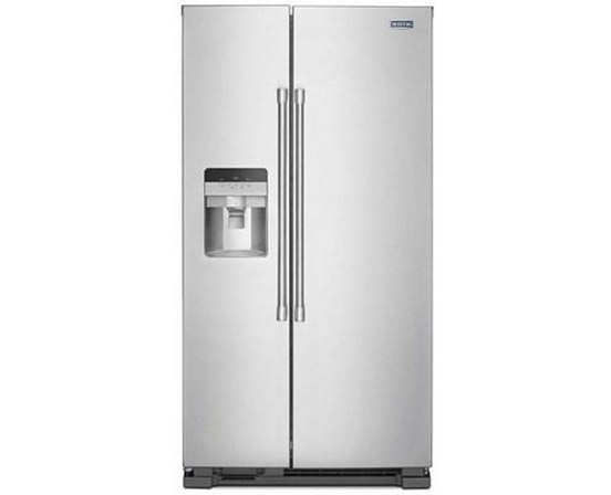 Maytag 36-Inch, 25 Cu.Ft. Freestanding Side-By-Side Refrigerator With External Water And Ice Dispensing System - MSS25C4MGZ
