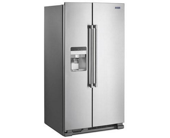 Maytag 36-Inch, 25 Cu.Ft. Freestanding Side-By-Side Refrigerator With External Water And Ice Dispensing System - MSS25C4MGZ