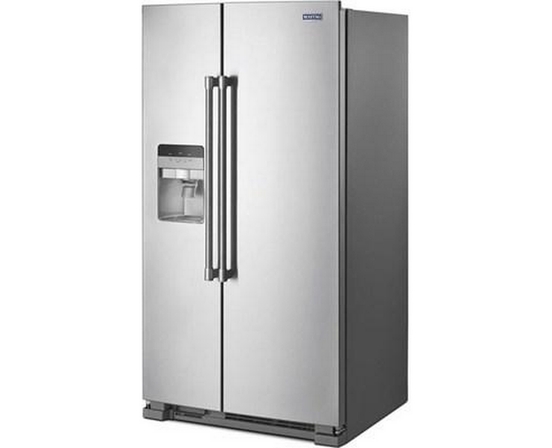 Maytag 36-Inch, 25 Cu.Ft. Freestanding Side-By-Side Refrigerator With External Water And Ice Dispensing System - MSS25C4MGZ