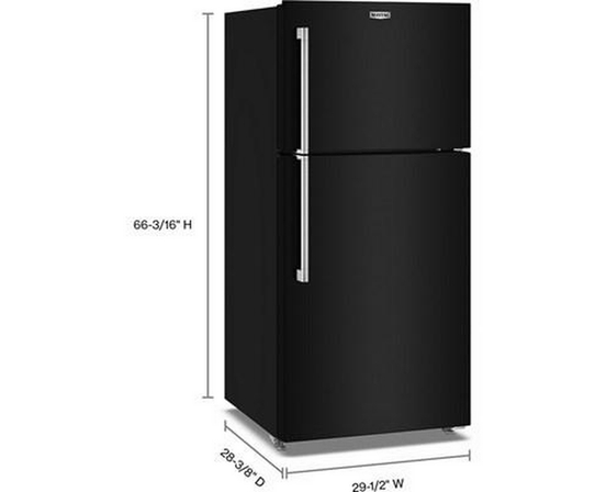 Maytag 30-Inch, 19 Cu. Ft. Freestanding Top Freezer Refrigerator With Evenair™ Cooling Tower - MRTX5119SB