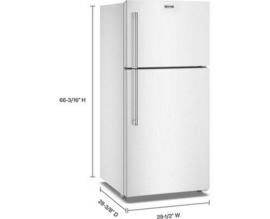Maytag 30-Inch, 19 Cu. Ft. Freestanding Top Freezer Refrigerator With Evenair™ Cooling Tower - MRTX5119SW