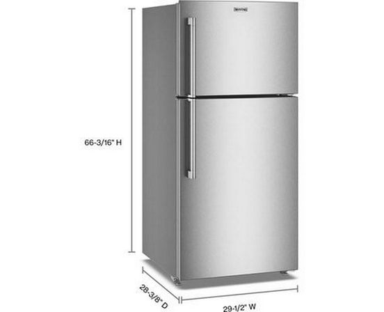 Maytag 30-Inch, 19 Cu. Ft. Freestanding Top Freezer Refrigerator With Evenair™ Cooling Tower - MRTX5119SZ