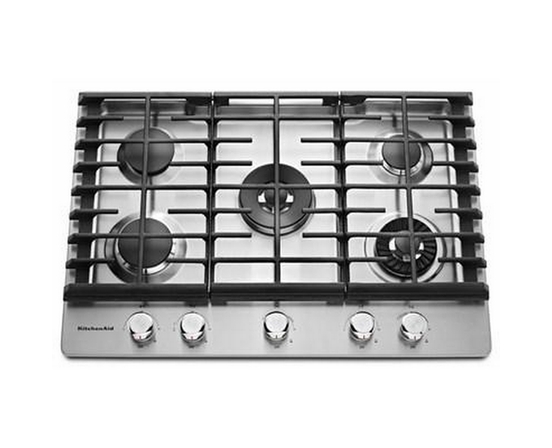 KitchenAid 30-Inch Built-In Gas Cooktop With Griddle - KCGS950ESS