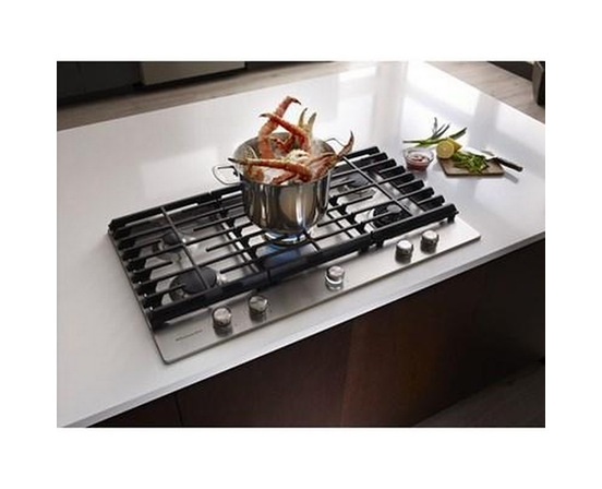 KitchenAid 36-Inch Built-In Gas Cooktop With Griddle - KCGS956ESS