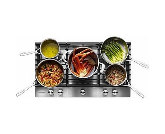 KitchenAid 36-Inch Built-In Gas Cooktop With Griddle - KCGS956ESS