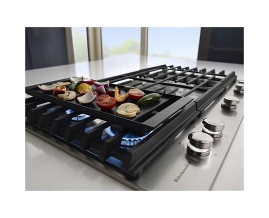 KitchenAid 36-Inch Built-In Gas Cooktop With Griddle - KCGS956ESS