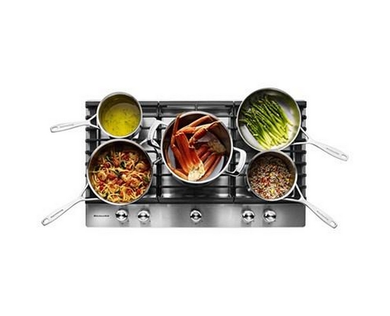 KitchenAid 36-Inch Built-In Gas Cooktop With Even-Heat™ Burner - KCGS556ESS