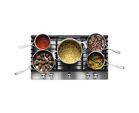 KitchenAid 36-Inch Built-In Gas Cooktop With Even-Heat™ Burner - KCGS556ESS
