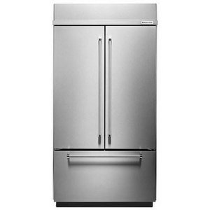 KitchenAid 43-Inch, 24.2 Cu.Ft. Built-In French 3-Door Refrigerator With Platinum Interior Design - KBFN502ESS