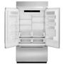 KitchenAid 43-Inch, 24.2 Cu.Ft. Built-In French 3-Door Refrigerator With Platinum Interior Design - KBFN502ESS