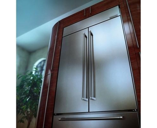 KitchenAid 43-Inch, 24.2 Cu.Ft. Built-In French 3-Door Refrigerator With Platinum Interior Design - KBFN502ESS