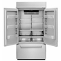 KitchenAid 43-Inch, 24.2 Cu.Ft. Built-In French 3-Door Refrigerator With Platinum Interior Design - KBFN502ESS