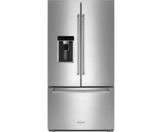 KitchenAid 36-Inch, 23.8 Cu. Ft. Counter-Depth French 3-Door Refrigerator With Ice And Water Dispensing System - KRFC704FPS