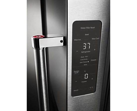 KitchenAid 36-Inch, 23.8 Cu. Ft. Counter-Depth French 3-Door Refrigerator With Ice And Water Dispensing System - KRFC704FPS