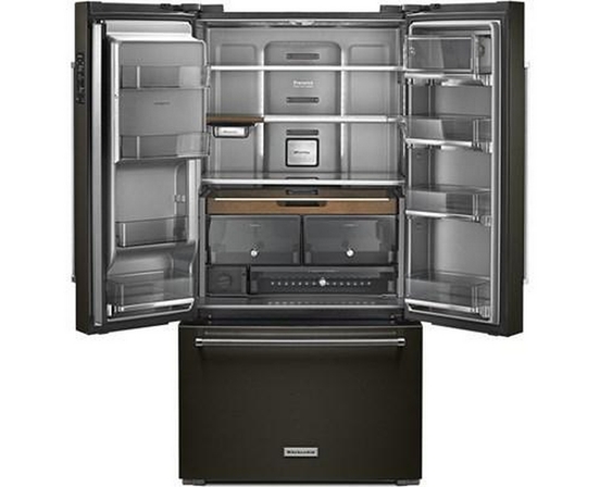 KitchenAid 36-Inch, 23.8 Cu. Ft. Counter-Depth French 3-Door Refrigerator With Ice And Water - KRFC704FBS