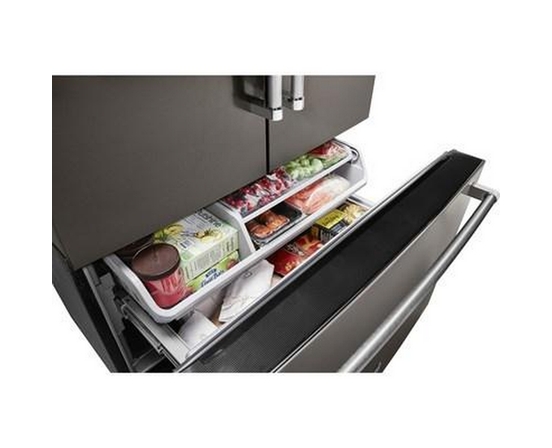 KitchenAid 36-Inch, 23.8 Cu. Ft. Counter-Depth French 3-Door Refrigerator With Ice And Water - KRFC704FBS
