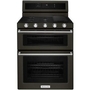 KitchenAid 30-Inch Freestanding Gas Range - KFGD500EBS