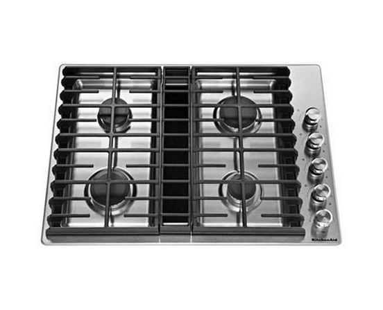 KitchenAid 30-Inch Built-In Gas Cooktop With Downdraft - KCGD500GSS