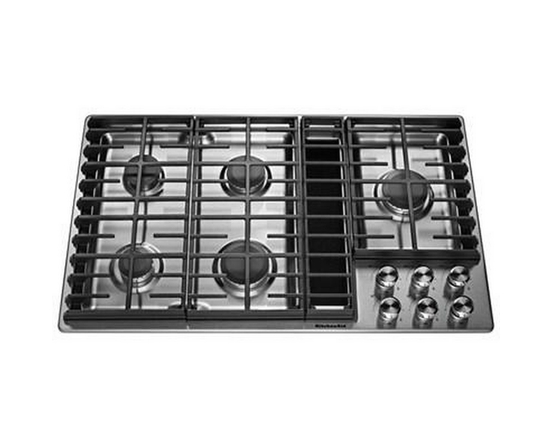 KitchenAid 36-Inch Built-In Gas Cooktop With Downdraft - KCGD506GSS