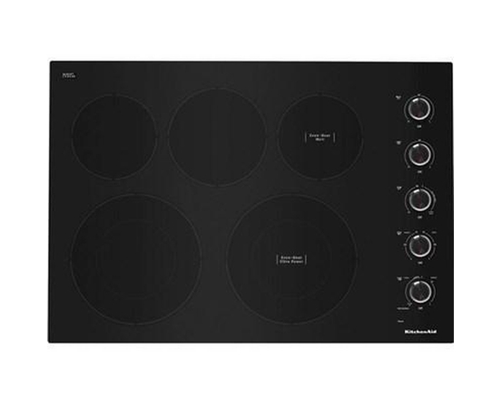 KitchenAid 30-Inch Built-In Electric Cooktop With 5 Elements - KCES550HBL