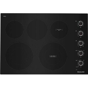 KitchenAid 30-Inch Built-In Electric Cooktop With 5 Elements - KCES550HBL