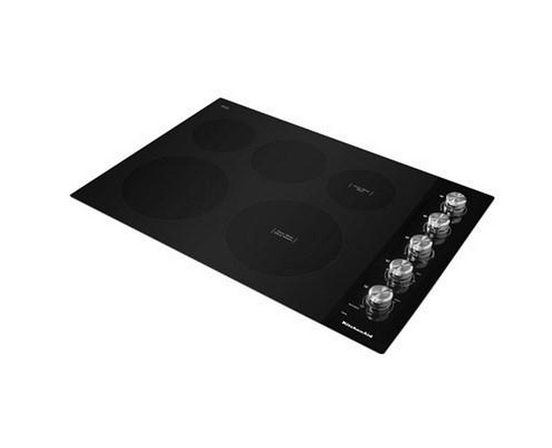 KitchenAid 30-Inch Built-In Electric Cooktop With 5 Elements - KCES550HBL
