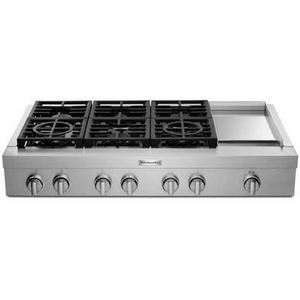 KitchenAid 48-Inch Gas Rangetop With Griddle - KCGC558JSS