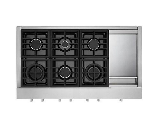 KitchenAid 48-Inch Gas Rangetop With Griddle - KCGC558JSS