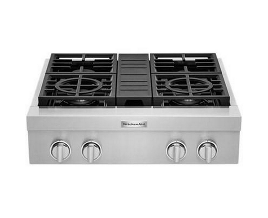 KitchenAid 30-Inch Built-In Gas Rangetop With Ultra Power™ Dual-Flame Burners - KCGC500JSS