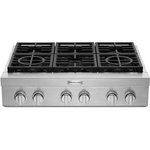 KitchenAid 36-Inch Built-In Gas Rangetop With Ultra Power™ Dual-Flame Burners - KCGC506JSS