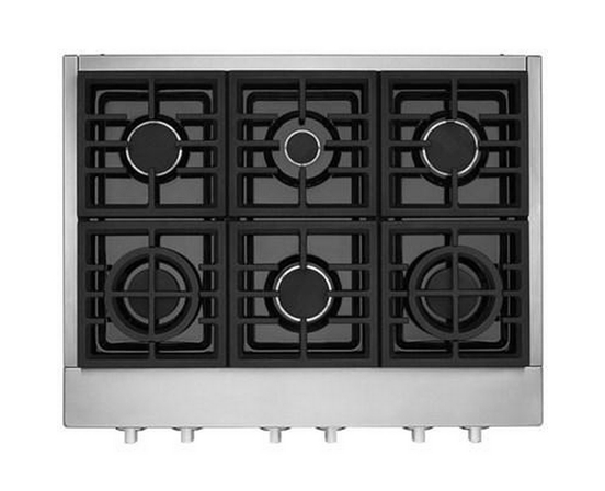 KitchenAid 36-Inch Built-In Gas Rangetop With Ultra Power™ Dual-Flame Burners - KCGC506JSS