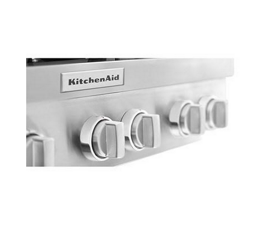 KitchenAid 36-Inch Built-In Gas Rangetop With Ultra Power™ Dual-Flame Burners - KCGC506JSS