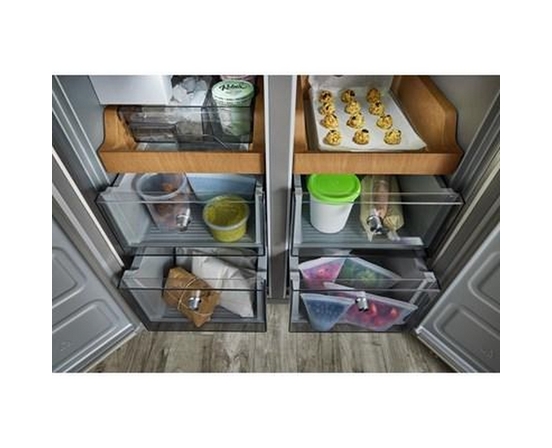 KitchenAid 36-Inch, 19.4 Cu. Ft. Counter-Depth 4-Door Refrigerator With Printshield™ Finish - KRQC506MPS