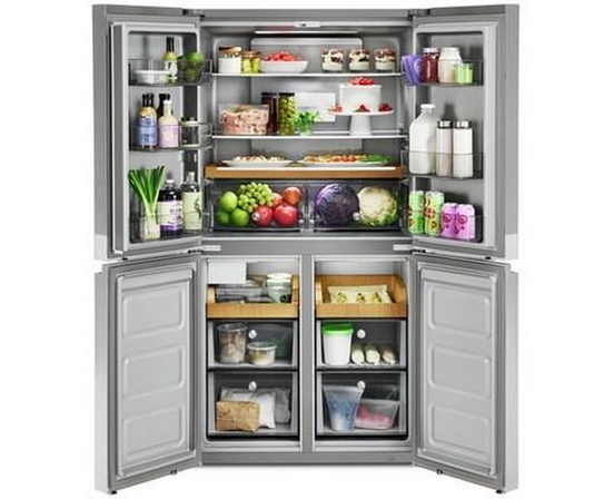 KitchenAid 36-Inch, 19.4 Cu. Ft. Counter-Depth 4-Door Refrigerator With Printshield™ Finish - KRQC506MPS