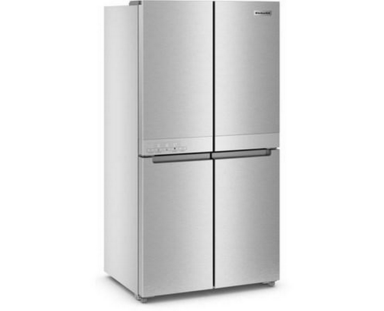 KitchenAid 36-Inch, 19.4 Cu. Ft. Counter-Depth 4-Door Refrigerator With Printshield™ Finish - KRQC506MPS
