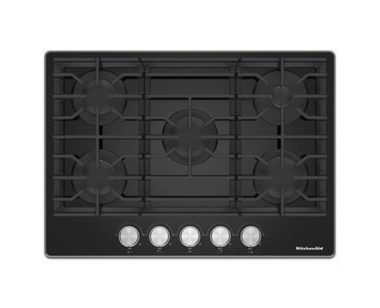 KitchenAid 30-Inch Built-In Gas Cooktop With 5 Burners - KCGG530PBL
