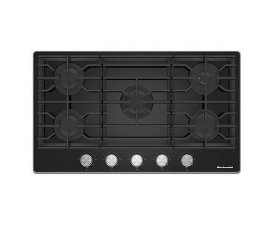 KitchenAid 36-Inch Built-In Gas Cooktop With 5 Burners - KCGG536PBL