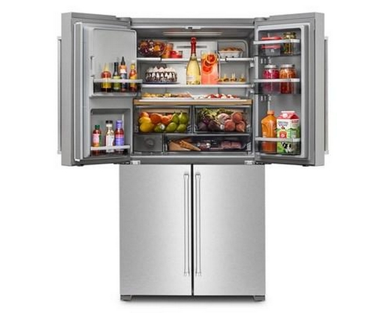 KitchenAid 36-Inch, 19.4 Cu. Ft. Counter-Depth French 4-Door Refrigerator With Water And Ice Dispensing System - KRQC736RPS