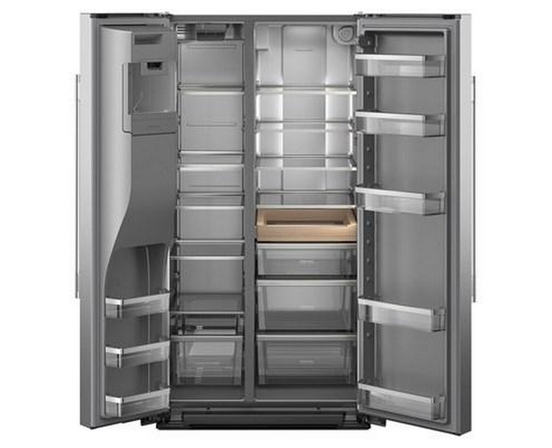 KitchenAid 36-Inch, 28 Cu. Ft. Side-By-Side Refrigerator With Ice And Water Dispenser - KRSF536RPS