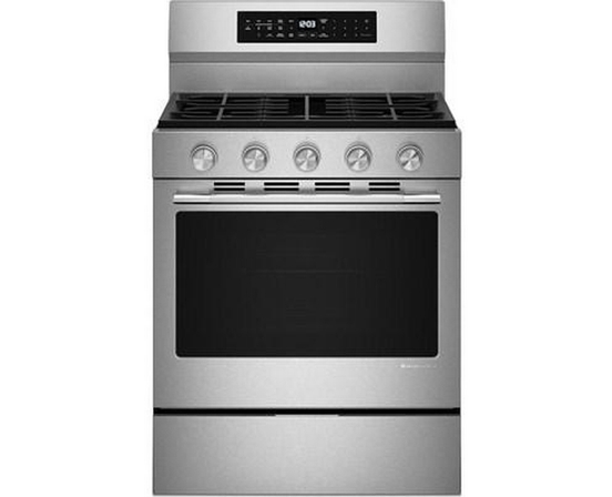 KitchenAid 30-Inch Smart Freestanding Gas Range With Convection - KFGS530SPS