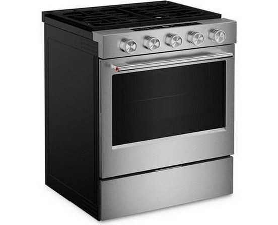 KitchenAid 30-Inch Smart Slide-In Gas Range With Convection Cooking Modes - KSGS330SPS