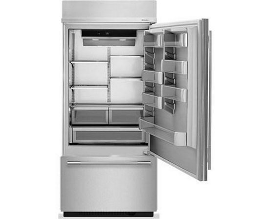 KitchenAid 36-Inch, 20.8 Cu. Ft. Built-In Bottom Freezer Refrigerator - KBBR336SPS