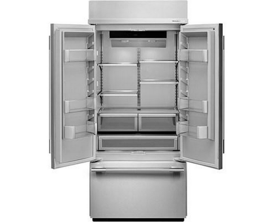 KitchenAid 36-Inch, 20.8 Cu. Ft. Built-In French 3-Door Refrigerator - KBFN536SPS