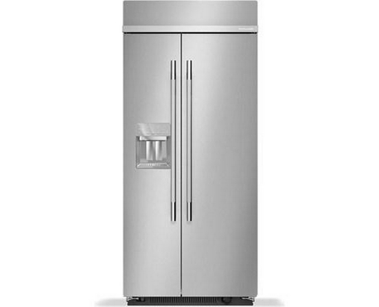 KitchenAid 36-Inch, 20.8 Cu. Ft. Built-In Side-By-Side Refrigerator With External Water And Ice Dispensing System - KBSD736SPS