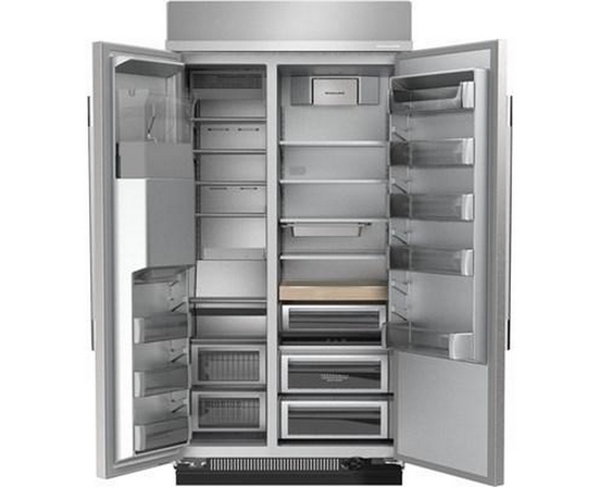 KitchenAid 36-Inch, 20.8 Cu. Ft. Built-In Side-By-Side Refrigerator With External Water And Ice Dispensing System - KBSD736SPS